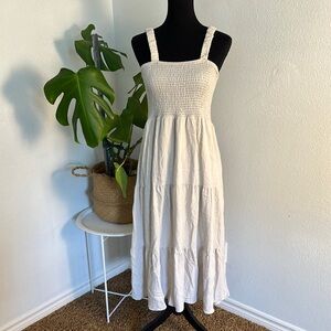 Sweet Wanderer White Tiered Midi Sundress
